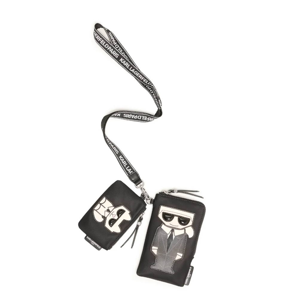 New without tag  KARL LAGERFELD PARIS KARL AND CHOUPETTE POUCH LANYARD